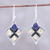 Citrine and lapis lazuli dangle earrings, 'Golden Ocean' - Citrine and Lapis Lazuli Dangle Earrings Handmade in India