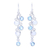 Blue topaz and rainbow moonstone dangle earrings, 'Morning Climber' - Blue Topaz and Rainbow Moonstone Earrings from India