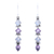 Amethyst and rainbow moonstone dangle earrings, 'Gemstone Fusion' - Amethyst and Rainbow Moonstone Dangle Earrings from India