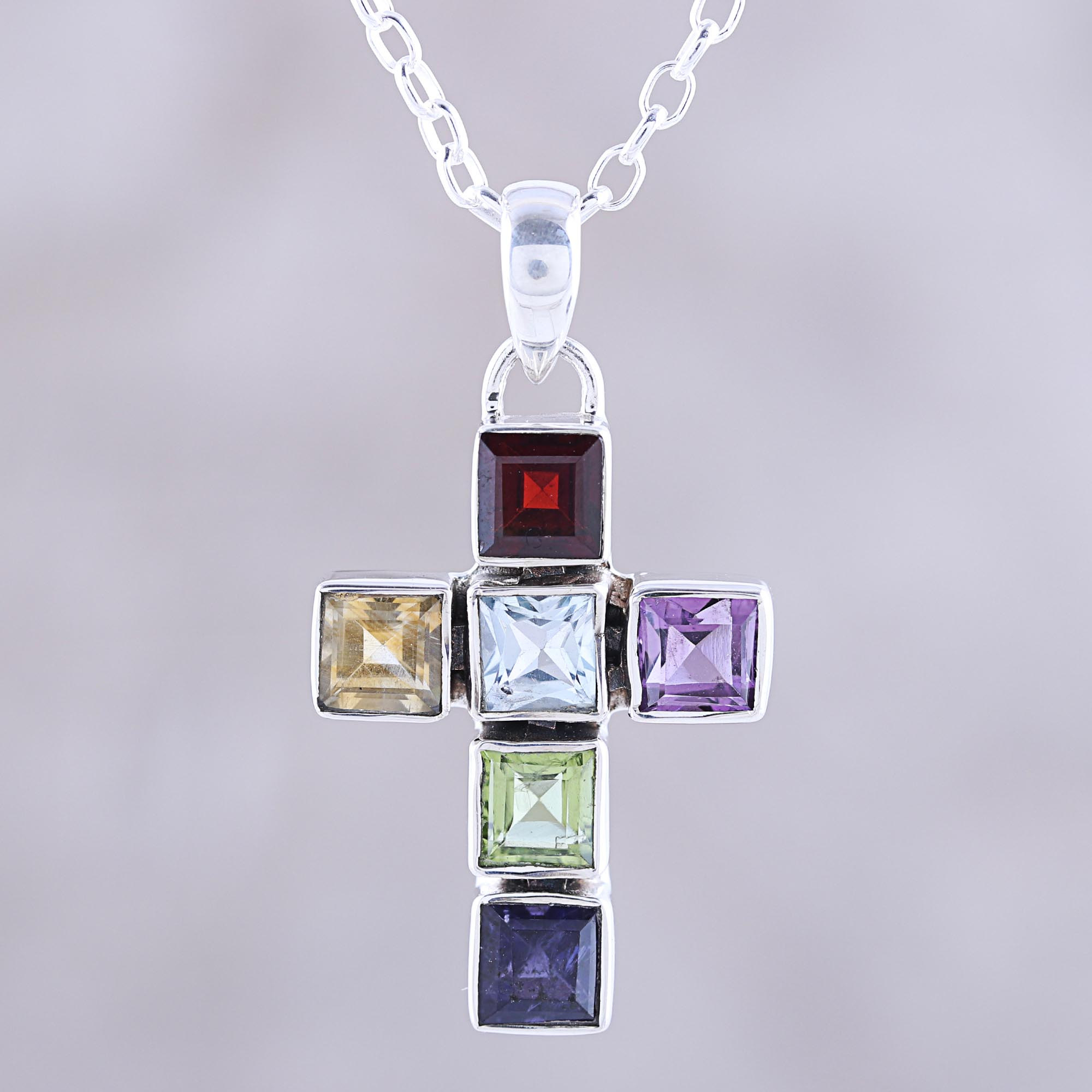 Religious Cross Blue Topaz Gemstone Pendant With Chain. at Rs 1085/piece | Cross  Pendant in Jaipur | ID: 2849823744348