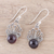 Garnet dangle earrings, 'Morning Princess' - Natural Garnet Dangle Earrings Crafted in India