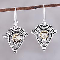Citrine dangle earrings, 'Regal Classic' - 2.5-Carat Citrine Dangle Earrings from India
