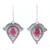 Garnet dangle earrings, 'Regal Classic' - Artisan Crafted Garnet Dangle Earrings from India