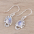 Rainbow moonstone dangle earrings, 'Feather Bliss' - Teardrop Rainbow Moonstone Dangle Earrings Crafted in India (image 2b) thumbail