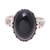 Onyx cocktail ring, 'Glamorous Beauty in Black' - Oval Onyx Cocktail Ring in Black from India thumbail