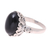 Onyx cocktail ring, 'Glamorous Beauty in Black' - Oval Onyx Cocktail Ring in Black from India (image 2d) thumbail