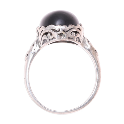 Oval Onyx Cocktail Ring in Black from India - Glamorous Beauty in Black ...