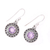 Amethyst dangle earrings, 'Circular Sparkle' - Circular Amethyst Dangle Earrings from India (image 2c) thumbail