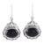Onyx dangle earrings, 'Jeweled Glory' - Black Oval Onyx Dangle Earrings from India thumbail