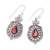 Garnet dangle earrings, 'Classic Style' - Pear Garnet Dangle Earrings from India (image 2c) thumbail