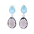 Smoky quartz and chalcedony dangle earrings, 'Dip Into Dusk' - Smoky Quartz and Chalcedony Sterling Silver Dangle Earrings thumbail