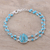 Sterling silver pendant bracelet, 'Fascinating Egg' - Composite Turquoise Link Pendant Bracelet from India (image 2) thumbail