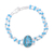 Sterling silver pendant bracelet, 'Fascinating Egg' - Composite Turquoise Link Pendant Bracelet from India (image 2c) thumbail