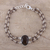 Smoky quartz pendant bracelet, 'Fascinating Egg' - Smoky Quartz Link Pendant Bracelet from India (image 2b) thumbail