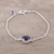 Amethyst pendant bracelet, 'Fashionable Sparkle' - Faceted Amethyst Pendant Bracelet from India (image 2) thumbail