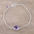 Amethyst pendant bracelet, 'Fashionable Sparkle' - Faceted Amethyst Pendant Bracelet from India (image 2b) thumbail