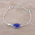 Onyx and blue topaz pendant bracelet, 'Royal Azure' - Onyx and Blue Topaz Pendant Bracelet from India (image 2) thumbail