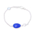 Onyx and blue topaz pendant bracelet, 'Royal Azure' - Onyx and Blue Topaz Pendant Bracelet from India thumbail