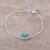 Sterling silver pendant bracelet, 'Fashionable Sparkle' - Turquoise and Blue Topaz Pendant Bracelet from India (image 2) thumbail