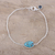 Sterling silver pendant bracelet, 'Fashionable Sparkle' - Turquoise and Blue Topaz Pendant Bracelet from India (image 2b) thumbail