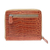 Leather wallet, 'Travel Light in Brown' - Russet Brown Leather Zippered Wallet with Crocodile Motif (image 2c) thumbail