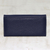 Leather wallet, 'Marvelous Midnight' - Handcrafted Midnight Blue Leather Wallet From India