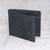 Men's leather wallet, 'Modern Essentials in Black' - Men's Black Leather Bi-Fold Wallet with Removable ID Holder (image 2) thumbail