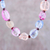 Glass and garnet beaded necklace, 'Passionate Fusion' - Handcrafted Glass and Garnet Beaded Necklace from India (image 2b) thumbail