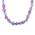 Halskette aus Lapislazuli und Glasperlen - Lila und blaue Glasperle mit Lapislazuli lange Halskette