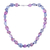 Lapis lazuli and glass beaded necklace, 'Rock Candy' - Purple and Blue Glass Bead with Lapis Lazuli Long Necklace