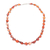 Onyx and garnet beaded long necklace, 'Set Ablaze' - Onyx and Garnet Beaded Long Necklace from India (image 2a) thumbail