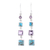 Amethyst dangle earrings, 'Tantalizing Tiers' - Amethyst Composite Turquoise Sterling Silver Dangle Earrings