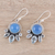 Blaue Topas- und Chalcedon-Ohrhänger - Ohrhänger aus Sterlingsilber mit Chalcedon und blauem Topas