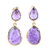 Gold plated amethyst dangle earrings, 'Dip Into Lavender' - Gold Plated Amethyst Dangle Earrings from India thumbail