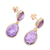 Gold plated amethyst dangle earrings, 'Dip Into Lavender' - Gold Plated Amethyst Dangle Earrings from India (image 2c) thumbail