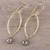 Gold plated pyrite dangle earrings, 'Metallic Gleam' - 22k Gold Plated Pyrite Dangle Earrings from India
