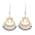 Gold plated chalcedony chandelier earrings, 'Glittering Bliss' - 22k Gold Plated Chalcedony Chandelier Earrings from India