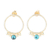 Gold plated sterling silver drop earrings, 'Golden Hoops' - Gold Plated Sterling Silver and Calcite Drop Earrings (image 2a) thumbail