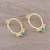 Gold plated sterling silver drop earrings, 'Golden Hoops' - Gold Plated Sterling Silver and Calcite Drop Earrings (image 2b) thumbail