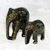 Figuritas de papel maché, (par) - Esculturas de elefantes de papel maché floral dorado (par)