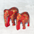 Papier mache sculptures, 'Chinar Bond' (pair) - Leaf Motif Papier Mache Elephant Sculptures (Pair)