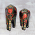 Skulpturen aus Pappmaché und Holz, (Paar) - Florale Elefantenskulpturen aus Pappmaché (Paar) aus Indien