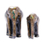 Skulpturen aus Pappmaché und Holz, (Paar) - Bemalte Elefantenskulpturen aus Pappmaché mit Blattmotiv (Paar)