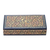 Papier mache and wood decorative box, 'Chinar Paradise' - Leaf Motif Papier Mache and Wood Decorative Box