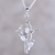 Rhodium plated moonstone pendant necklace, 'Sacred Trinity' - Sterling Silver and Moonstone Cross Pendant Necklace (image 2) thumbail