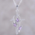 Rhodium plated amethyst pendant necklace, 'Sacred Trinity' - Rhodium Plated Amethyst Cross Pendant Necklace (image 2) thumbail