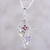 Rhodium plated multi-gemstone pendant necklace, 'Sacred Trinity' - Rhodium Plated Garnet Amethyst and Citrine Cross Necklace (image 2) thumbail