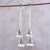 Cultured pearl chandelier earrings, 'Wedding Bells' - Sterling Silver and Cultured Pearl Jhumki Earrings