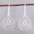 Sterling silver dangle earrings, 'Delightful Lotus' - Sterling Silver Lotus Dangle Earrings from India (image 2) thumbail