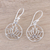 Sterling silver dangle earrings, 'Delightful Lotus' - Sterling Silver Lotus Dangle Earrings from India (image 2b) thumbail